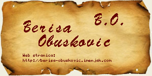 Beriša Obušković vizit kartica